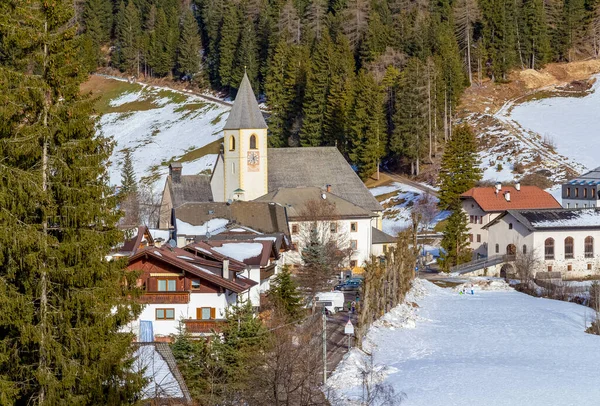 Kuzey Talya Kış Mevsiminde Güney Tyrol Unsere Liebe Frau Walde — Stok fotoğraf