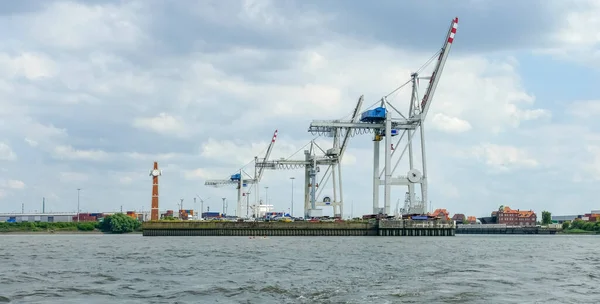 Containerhafen Hamburg Einer Stadt Norddeutschland Zur Sommerzeit — Stockfoto