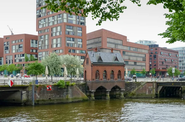 Impressie Van Hamburg Een Stad Noord Duitsland Zomer Inclusief Wasserschloss — Stockfoto