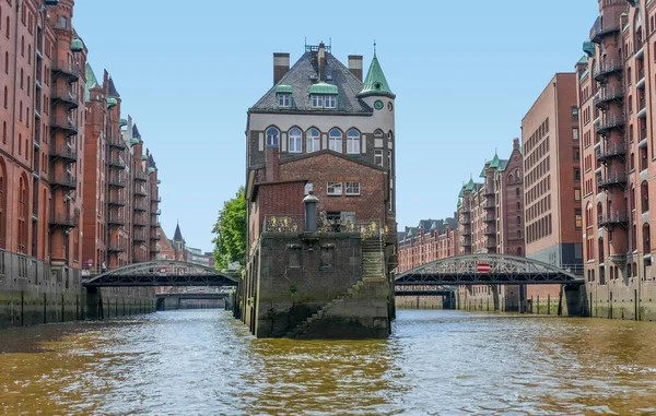 Impresión Del Speicherstadt Histórico Distrito Almacenes Hamburgo Alemania — Foto de Stock