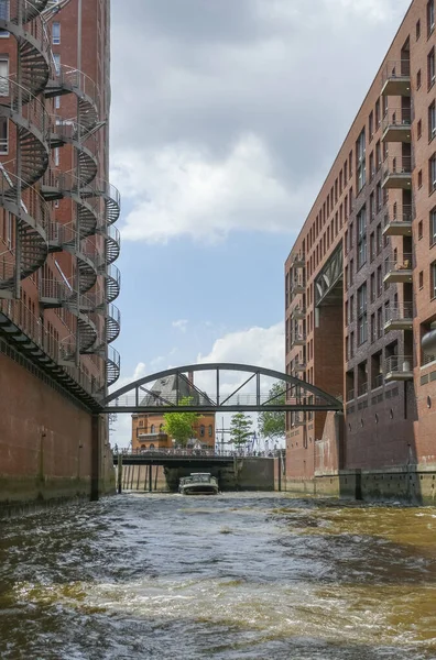 Impressão Speicherstadt Bairro Histórico Armazéns Hamburgo Alemanha — Fotografia de Stock