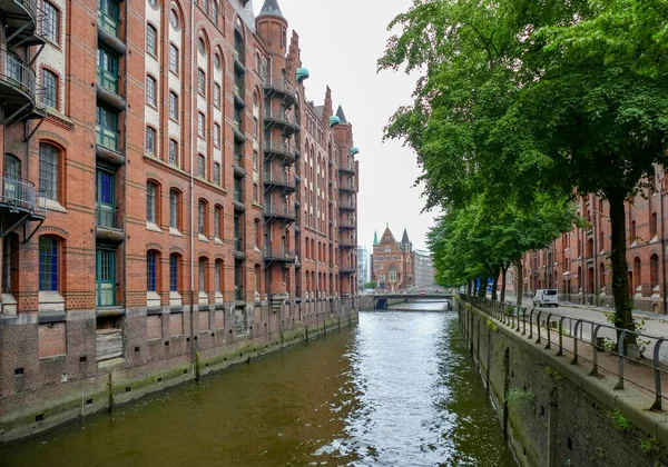 Impressão Speicherstadt Bairro Histórico Armazéns Hamburgo Alemanha — Fotografia de Stock