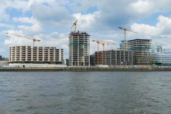 Impresión Zona Norderelbe Incluyendo Gran Lote Edificios Hamburgo Alemania —  Fotos de Stock