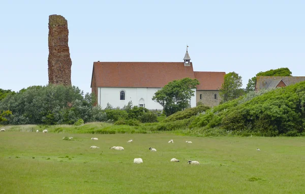 Die Alte Salvatorkirche Auf Der Insel Pellworm Nordfriesland — Stockfoto