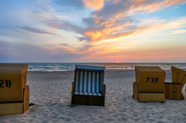 Strandlandschaft Auf Sylt Teil Der Nordfriesischen Inseln Deutschland Abend — Stockfoto