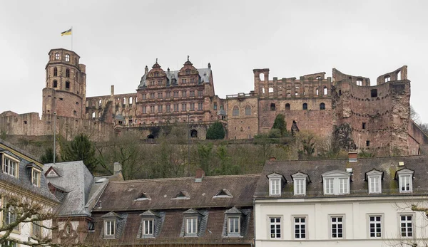 Impresión Del Castillo Heidelberg Alemania Invierno — Foto de Stock