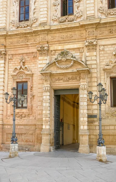Ingang Van Het Palazzo Della Provincia Lecce Een Stad Apulië — Stockfoto