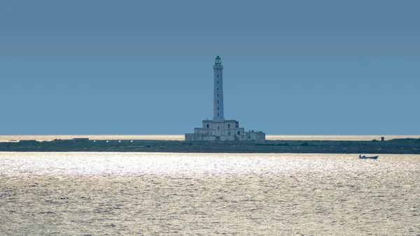 Isola Sant Andrea Lighthouse Gallipoli Uma Comuna Italiana Região Puglia — Fotografia de Stock