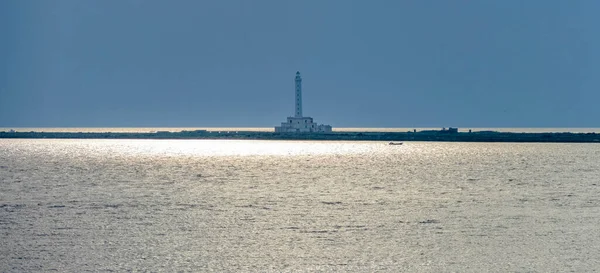 Isola Sant Andrea Lighthouse Gallipoli Uma Comuna Italiana Região Puglia — Fotografia de Stock