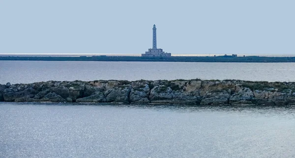 Isola Sant Andrea Lighthouse Gallipoli Comune Apulia Southern Italy — Stock Photo, Image