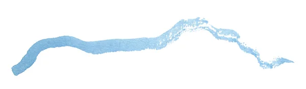 Curvas Trazo Pincel Acuarela Azul Espalda Blanca — Foto de Stock
