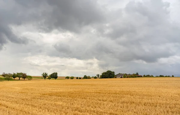 Stormy Farmland Scenery Hohenlohe Area Southern Germany Late Summer Time — 图库照片