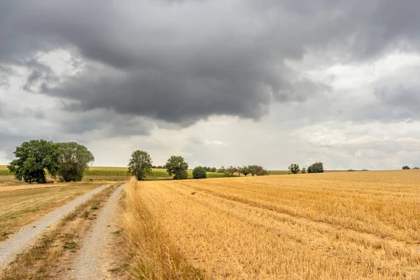 Stormy Farmland Scenery Hohenlohe Area Southern Germany Late Summer Time — Stockfoto