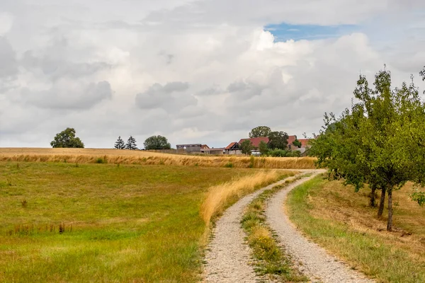 Idyllic Farmland Scenery Including Small Village Hohenlohe Area Southern Germany —  Fotos de Stock