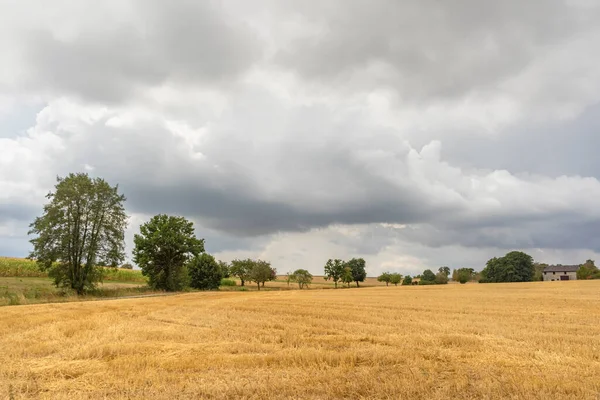 Stormy Farmland Scenery Hohenlohe Area Southern Germany Late Summer Time — ストック写真