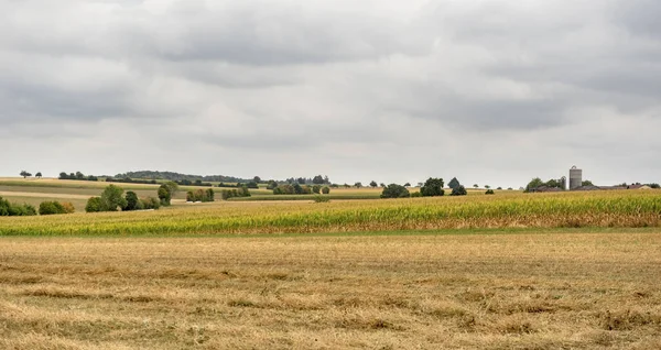 Stormy Farmland Scenery Hohenlohe Area Southern Germany Late Summer Time — ストック写真