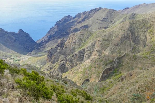 Krajobraz Górski Między Maską Teno Teneryfie Wyspy Kanaryjskie Hiszpania — Zdjęcie stockowe