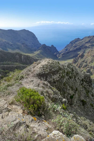 Krajobraz Górski Między Maską Teno Teneryfie Wyspy Kanaryjskie Hiszpania — Zdjęcie stockowe