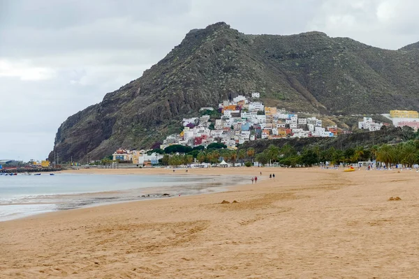 Plážová Scenérie Playa Las Teresitas Kolem San Andres Tenerife Kanárské — Stock fotografie