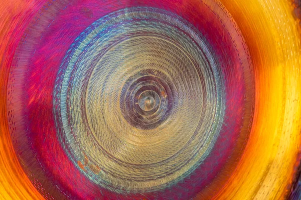 Full Frame Abstract Detail Shot Colorful Metallic Gong — Stock Photo, Image