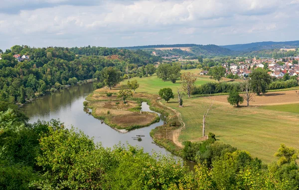 High Angle Scenery Offenau Seen Bad Wimpfen Historic Spa Town — Stock Photo, Image