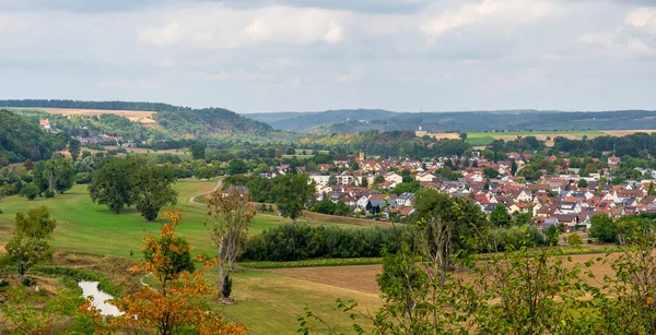 Vysokoúhlé Scenérie Zobrazující Offenau Bad Wimpfen Historického Lázeňského Města Okrese — Stock fotografie