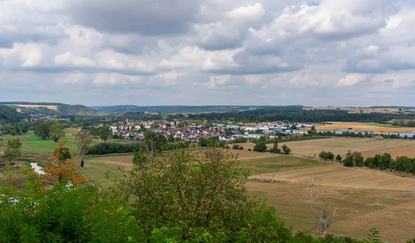 Υψηλή Γωνία Τοπίο Δείχνει Offenau Δει Από Bad Wimpfen Μια — Φωτογραφία Αρχείου