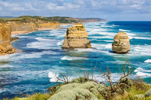 Two Limestone Pillars Twelve Apostles Port Campbell Victoria Australia — Foto de Stock