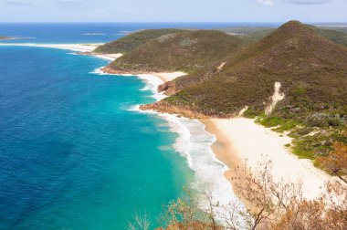 Zenith Beach, Wreck Beach B ve Box Beach Tomaree Mountain Gözcüsü - Shoal Bay, NSW, Avustralya