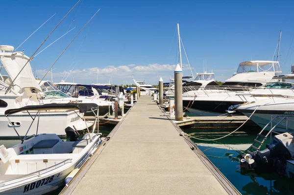 Mooring Yachts Motor Boats Marina Soldiers Point Nsw Australia — Stockfoto