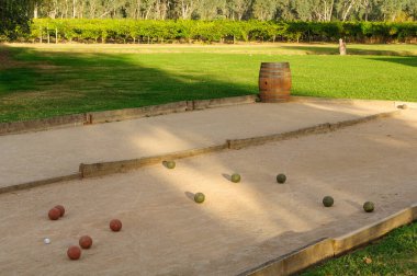 Bocce ball court at Dal Zotto Wines in the heart of the King Valley - Whitfield, Victoria, Australia
