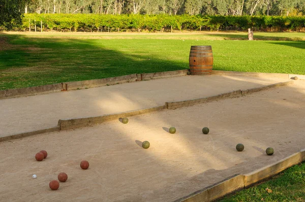 Bocce ball court at Dal Zotto Wines in the heart of the King Valley - Whitfield, Victoria, Australia