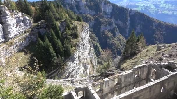 Vue Sur Les Ruines Fort Militaire Italien Première Guerre Mondiale — Video