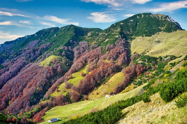 View Mountains Autumn Beautiful Natural Landscape Lessinia Regional Natural Park — Stock Photo, Image