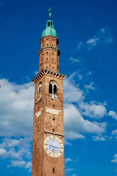 Clock Tower Famous Monument Called Basilica Palladiana Designed Architect Andrea - Stock-foto