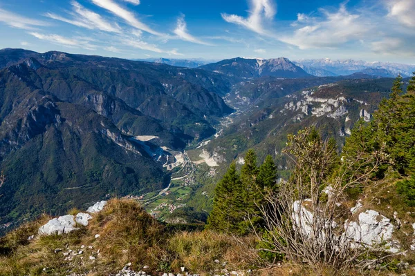 Vista Panorámica Del Valle Valdastico Norte Italia Desde Fuerte Militar — Foto de Stock