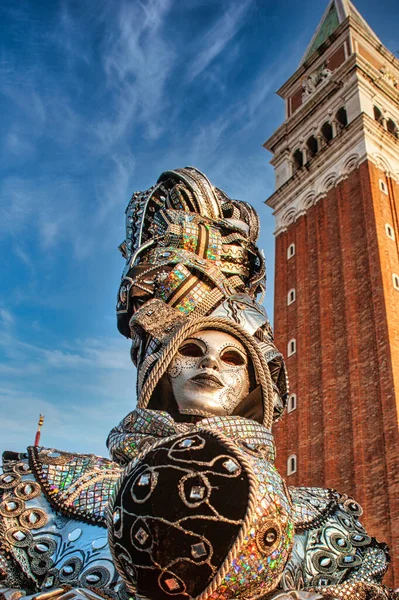 February 2012 Venice Italy Venetian Carnival Mask People Festival Costume — Stock Photo, Image