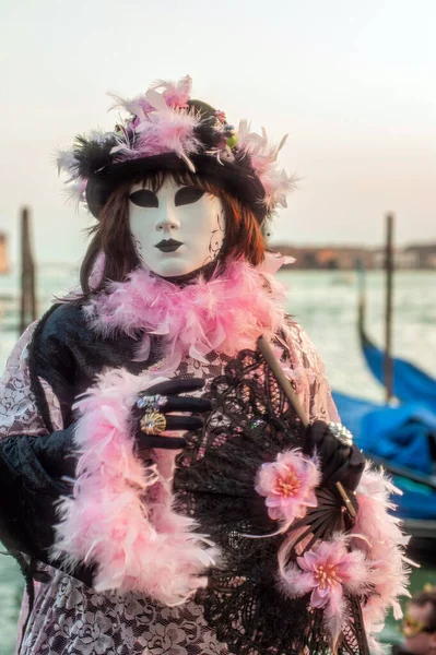 Venetian Carnival Mask People Festival Costume Mask Venice Carnival Italy — Stock Photo, Image