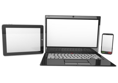 laptop tablet pc bilgisayar ve hareket eden smartphone