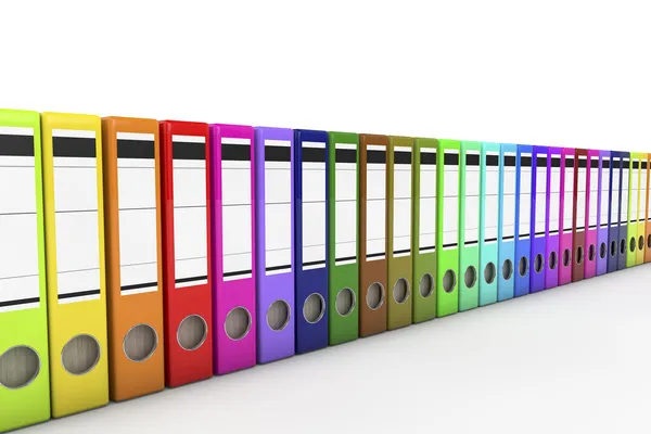 birçok arşiv klasörleri beyaz izole arka planda. 3D