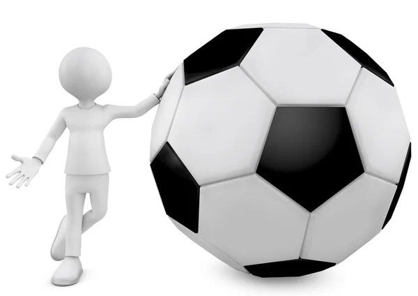 3d man and football ball — Stock Photo, Image