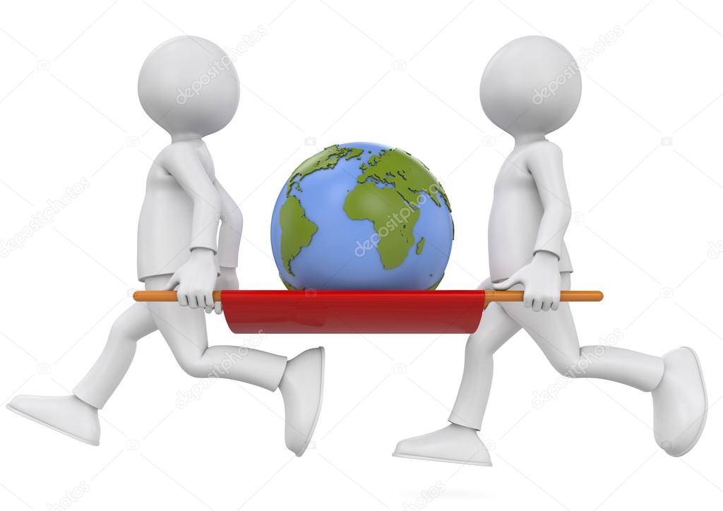 two people carrying the earth stock photo rugercm 33681653