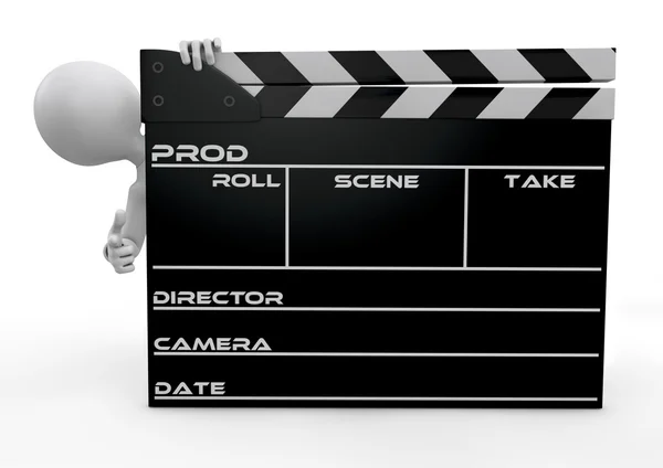 Emberi jellem feltűnik from mögött egy clapperboard — Stock Fotó