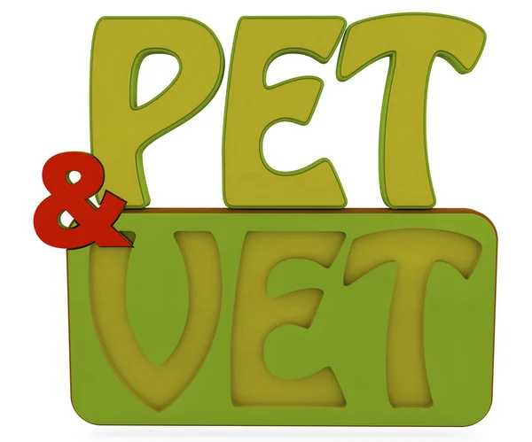 PET och veterinären 3d-text — Stockfoto