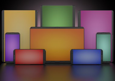 Grup Tablet ve dokunmatik ekran smartphones