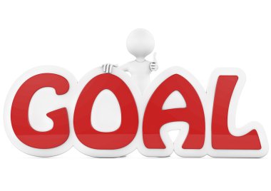 baş gösteren ve word g kırmızı hedefe karşı yaslanmış 3d adam