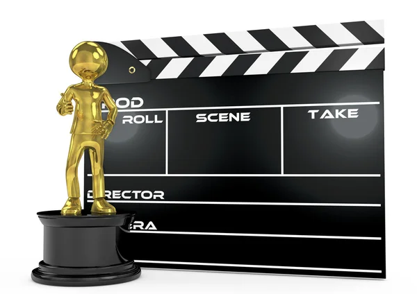Film award and clapperboard — Stock Photo, Image