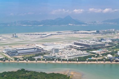 Chek Kap Kok Adası, Hong Kong 'un kuş bakışı görüntüsü