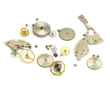 Beyaz bir arka planda Clockwork ayrıntıları