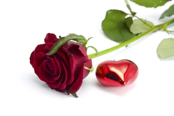 Rosa e cuore — Foto Stock